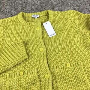 Splendid Yellow Knit Button Front Cardigan Cropped Sweater Womens Size S NWT
